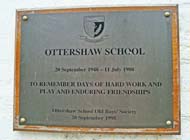 Ottershaw School plaque