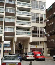entrance to tower block