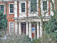 Main entrance to St Luke's-Woodside Hospital